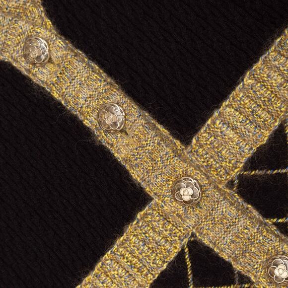 CHANEL Runway F/W 2015 Brasserie Black Gold Silk Cashmere 15K Cardigan FR42 - Picture 14 of 16